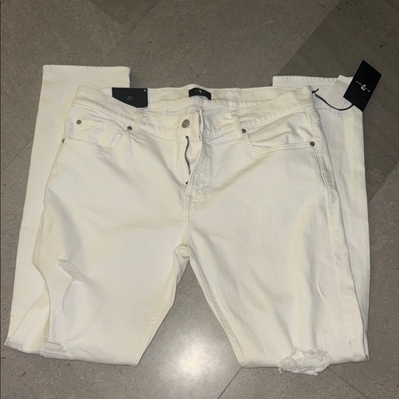 7 For All Mankind White Skinny Jeans